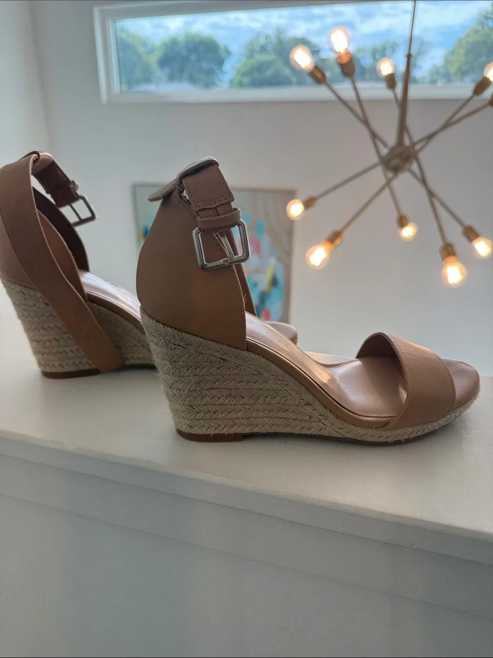 a new day Tan Espadrille Wedge Sandals with Ankle Strap